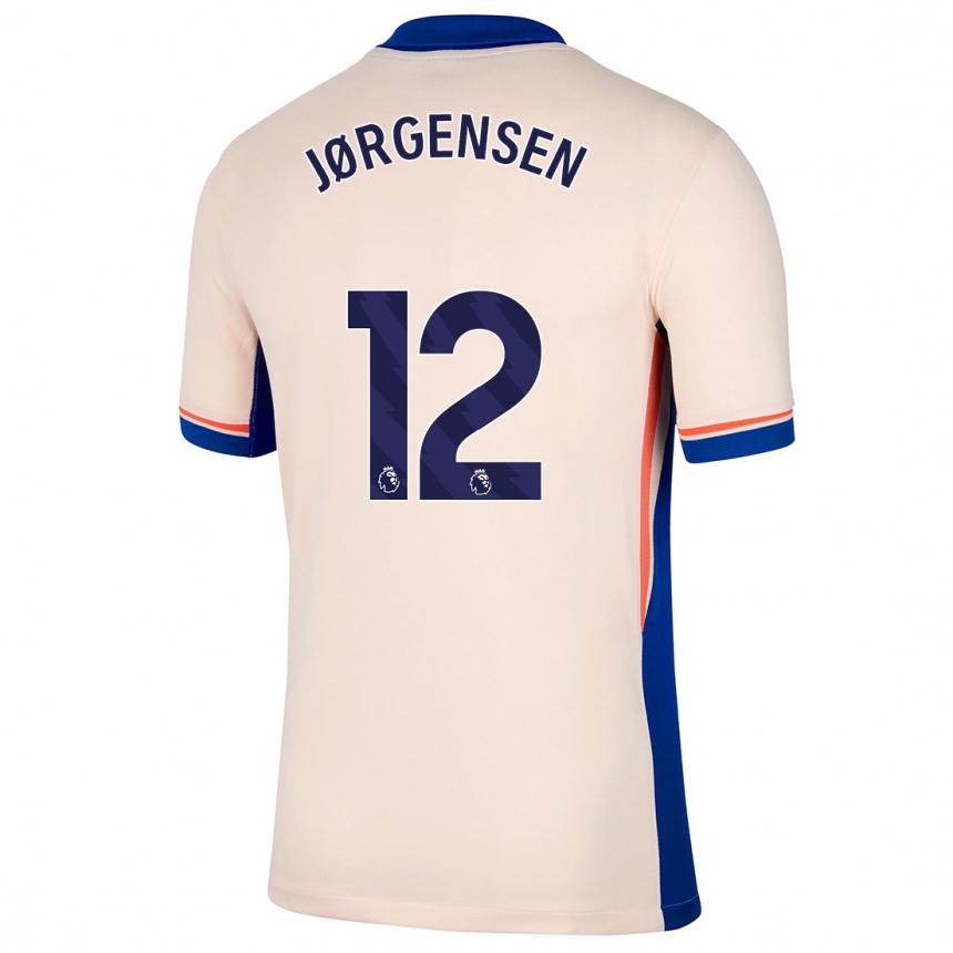 Kids Football Filip Jørgensen #12 Light Beige Away Jersey 2024/25 T-Shirt Canada