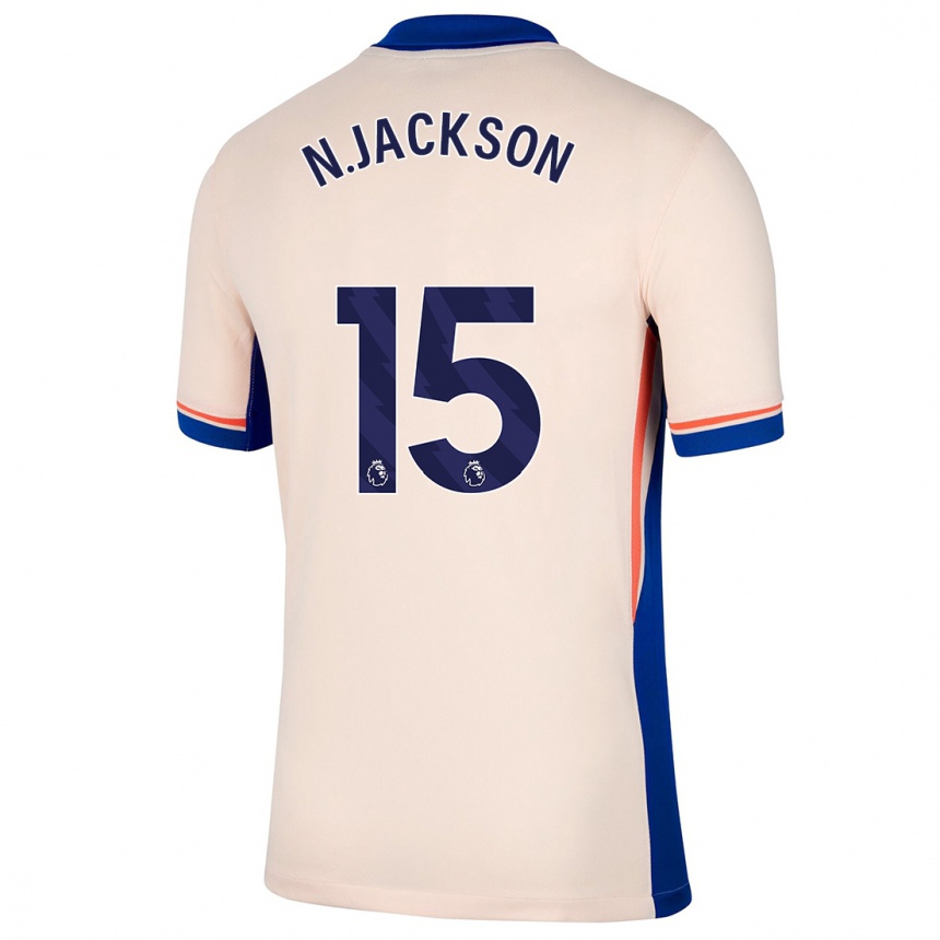 Kids Football Nicolas Jackson #15 Light Beige Away Jersey 2024/25 T-Shirt Canada