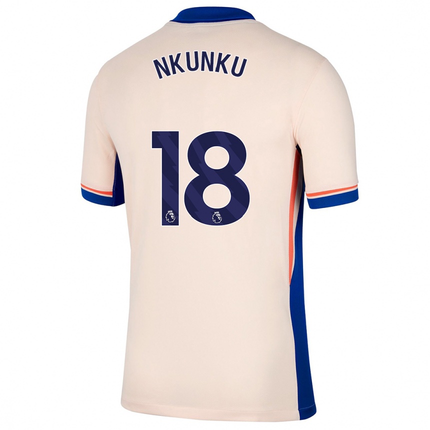 Kids Football Christopher Nkunku #18 Light Beige Away Jersey 2024/25 T-Shirt Canada