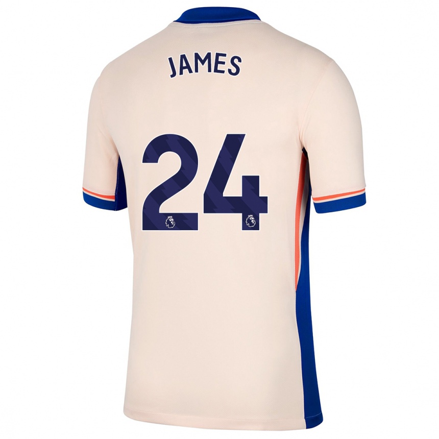 Kids Football Reece James #24 Light Beige Away Jersey 2024/25 T-Shirt Canada