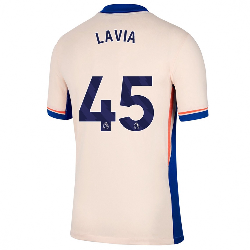 Kids Football Roméo Lavia #45 Light Beige Away Jersey 2024/25 T-Shirt Canada