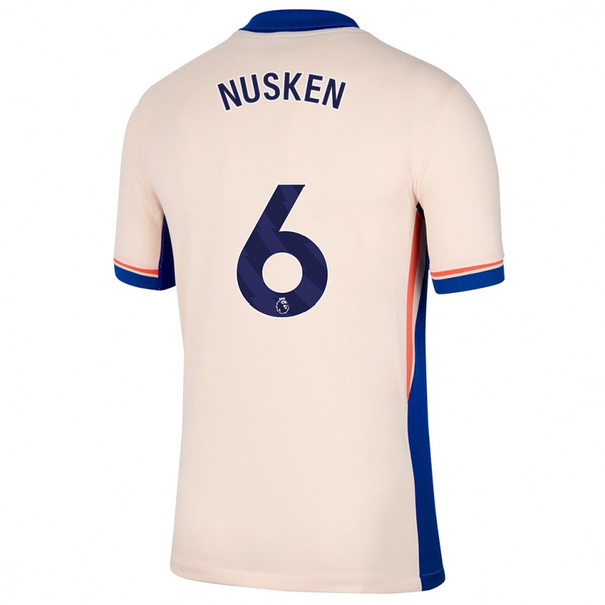 Kids Football Sjoeke Nüsken #6 Light Beige Away Jersey 2024/25 T-Shirt Canada