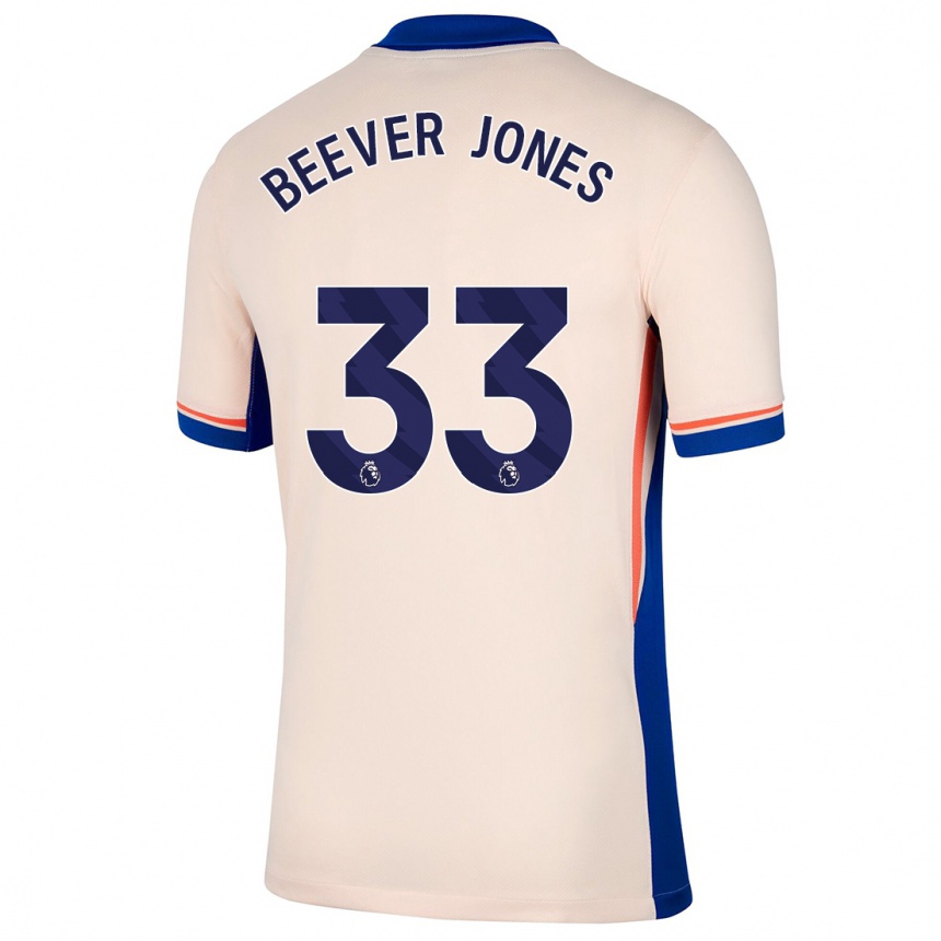 Kids Football Aggie Beever-Jones #33 Light Beige Away Jersey 2024/25 T-Shirt Canada