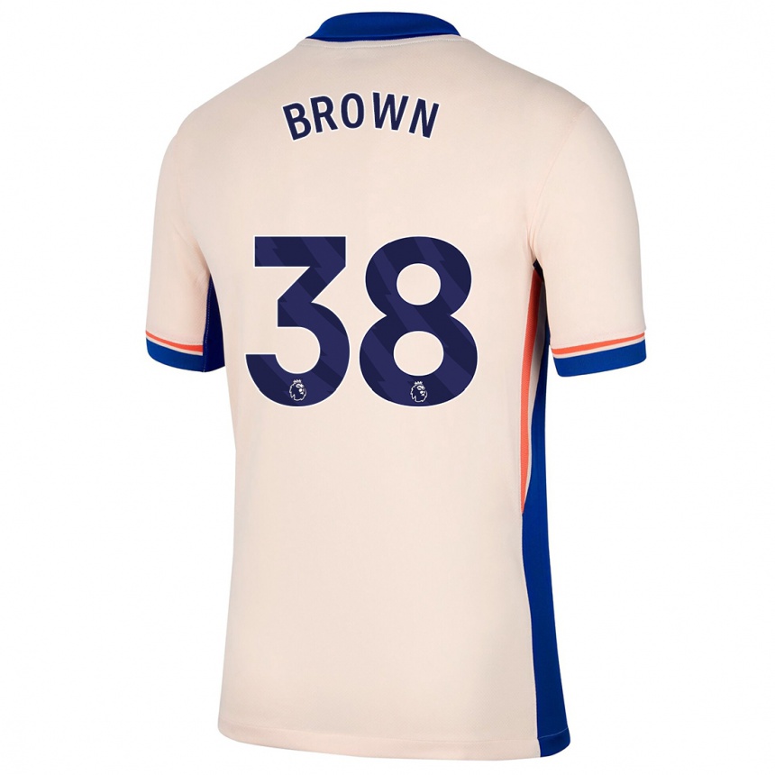 Kids Football Cerys Brown #38 Light Beige Away Jersey 2024/25 T-Shirt Canada