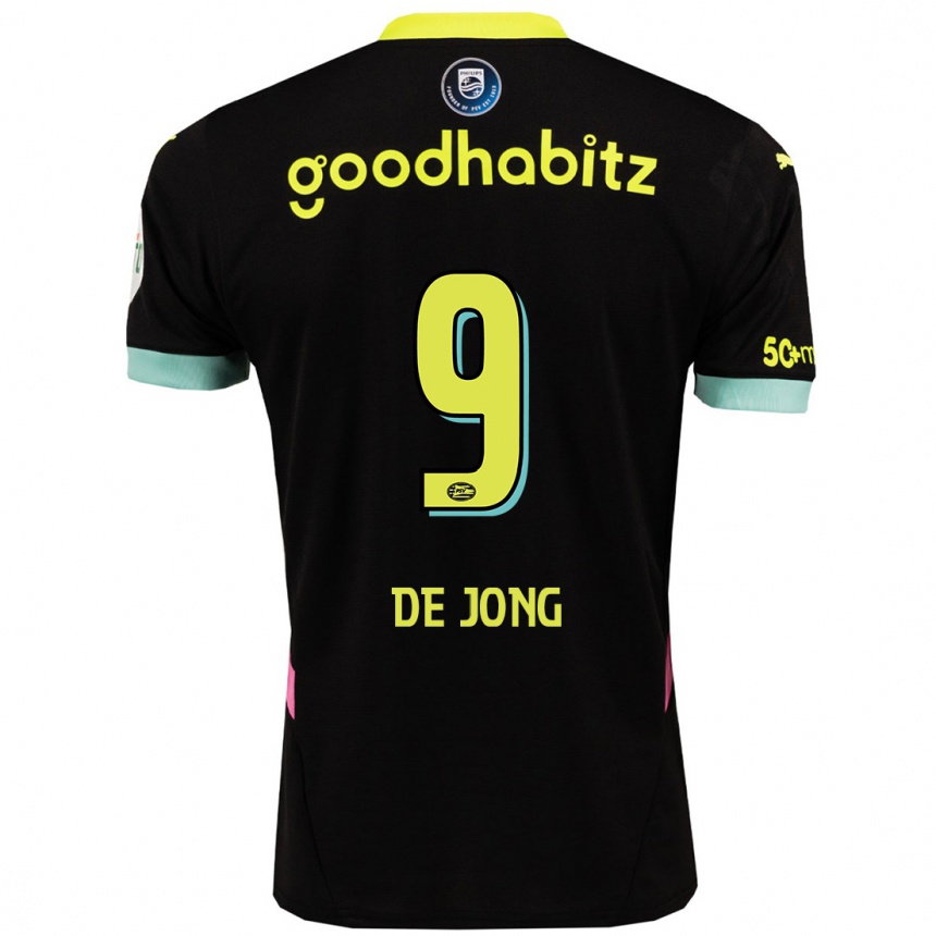 Enfant Football Maillot Luuk De Jong #9 Noir Jaune Tenues Extérieur 2024/25 Canada