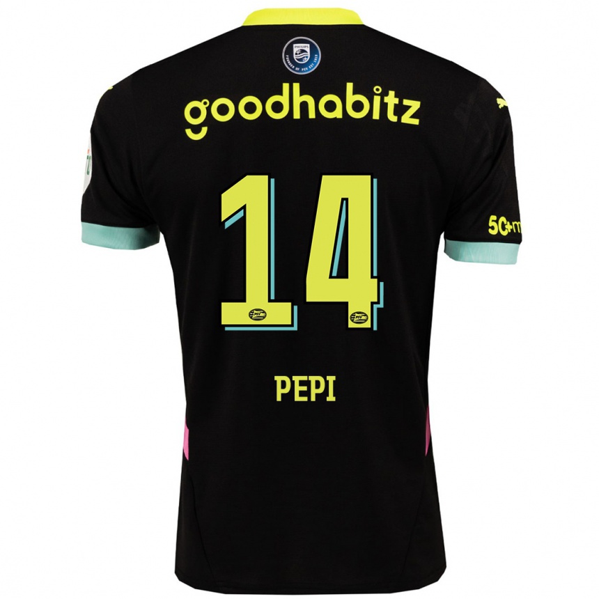 Enfant Football Maillot Ricardo Pepi #14 Noir Jaune Tenues Extérieur 2024/25 Canada