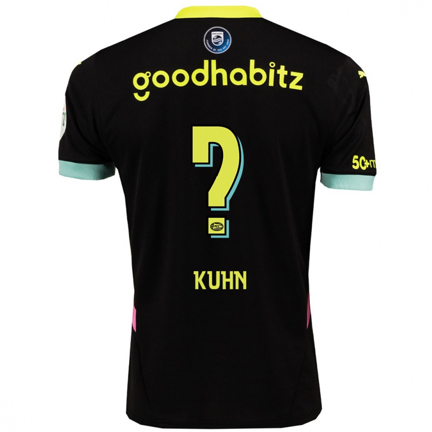 Kids Football Wessel Kuhn #0 Black Yellow Away Jersey 2024/25 T-Shirt Canada