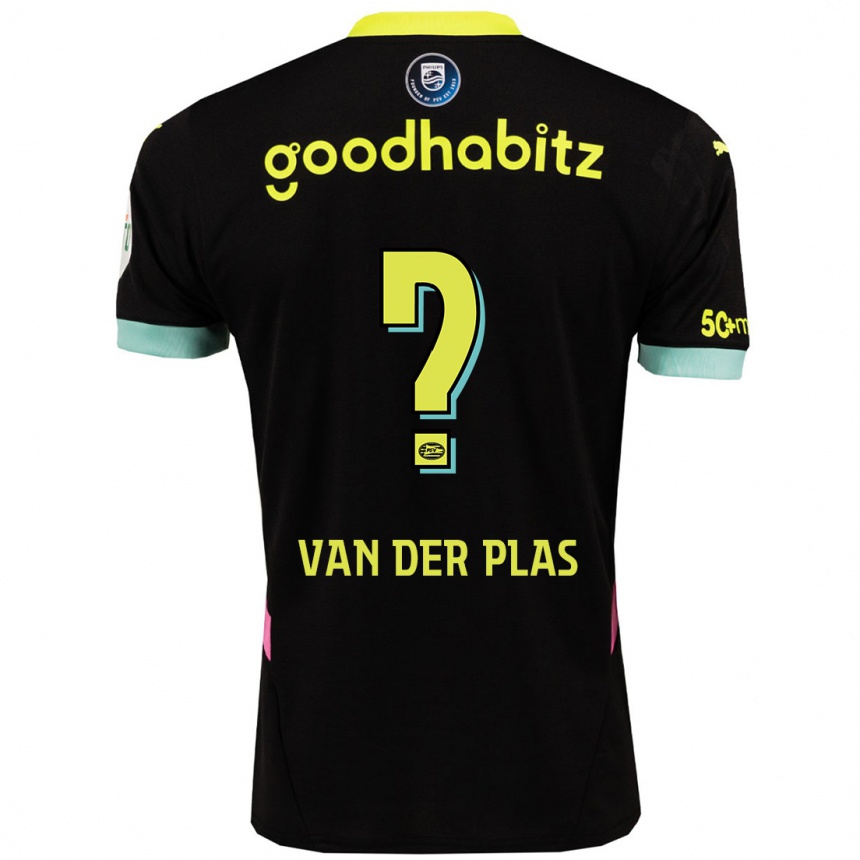 Kids Football Sven Van Der Plas #0 Black Yellow Away Jersey 2024/25 T-Shirt Canada