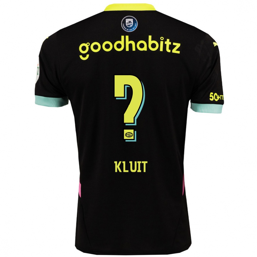 Kids Football Fabio Kluit #0 Black Yellow Away Jersey 2024/25 T-Shirt Canada