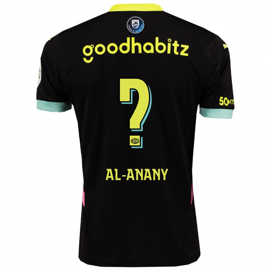 Kids Football Yousif Al-Anany #0 Black Yellow Away Jersey 2024/25 T-Shirt Canada