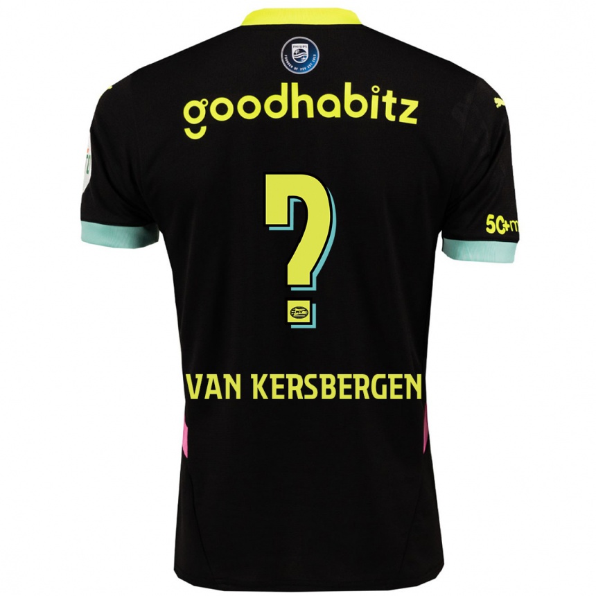 Kids Football Sander Van Kersbergen #0 Black Yellow Away Jersey 2024/25 T-Shirt Canada