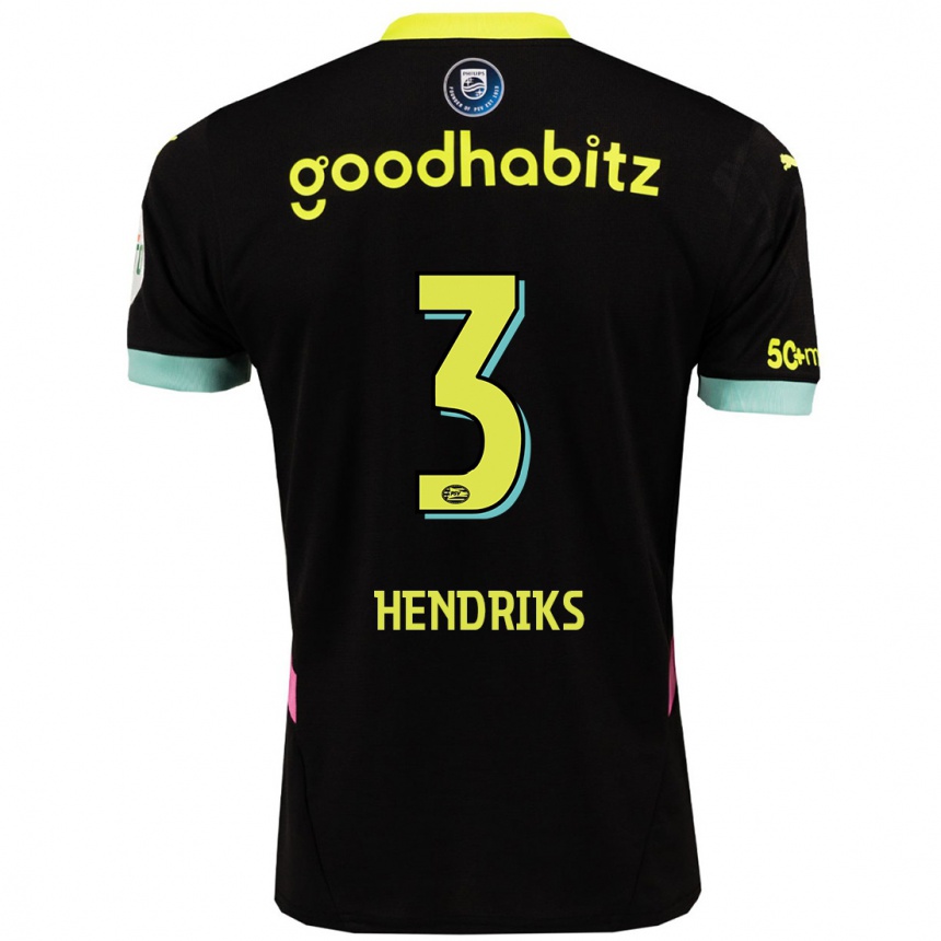 Enfant Football Maillot Gwyneth Hendriks #3 Noir Jaune Tenues Extérieur 2024/25 Canada