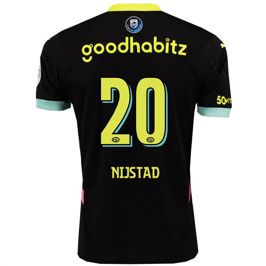 Kids Football Nina Nijstad #20 Black Yellow Away Jersey 2024/25 T-Shirt Canada