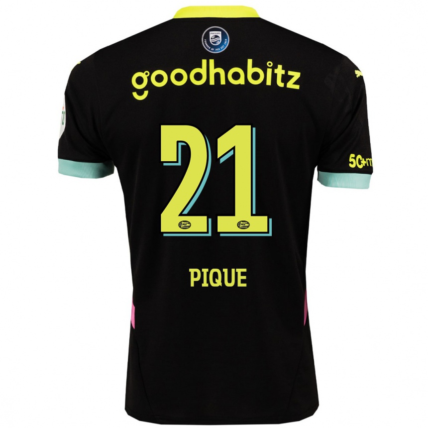 Enfant Football Maillot Naomi Piqué #21 Noir Jaune Tenues Extérieur 2024/25 Canada