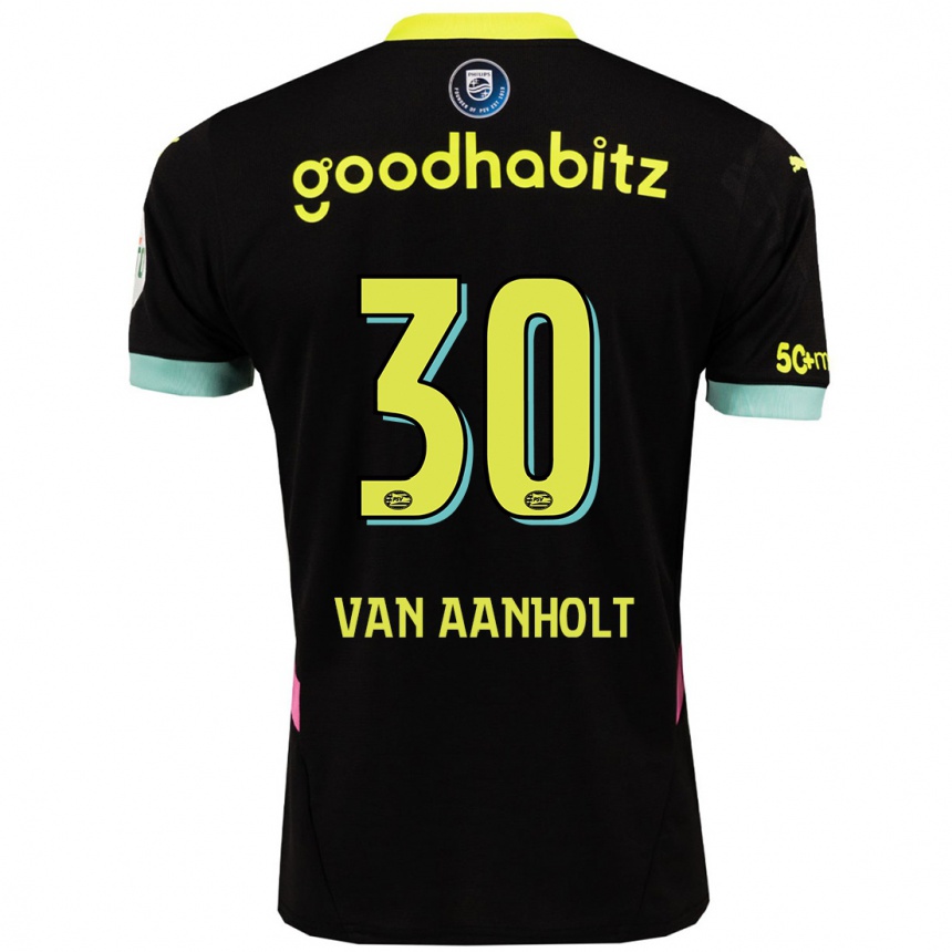 Kids Football Patrick Van Aanholt #30 Black Yellow Away Jersey 2024/25 T-Shirt Canada