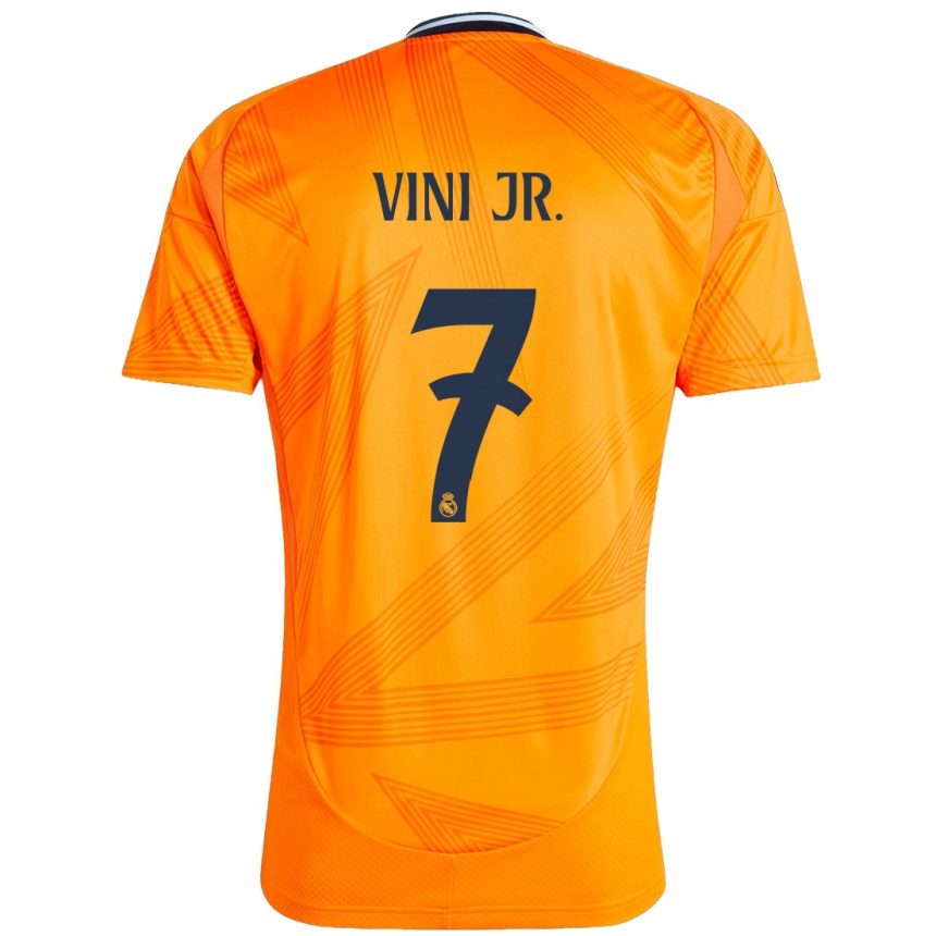 Enfant Football Maillot Vinicius Junior #7 Orange Tenues Extérieur 2024/25 Canada