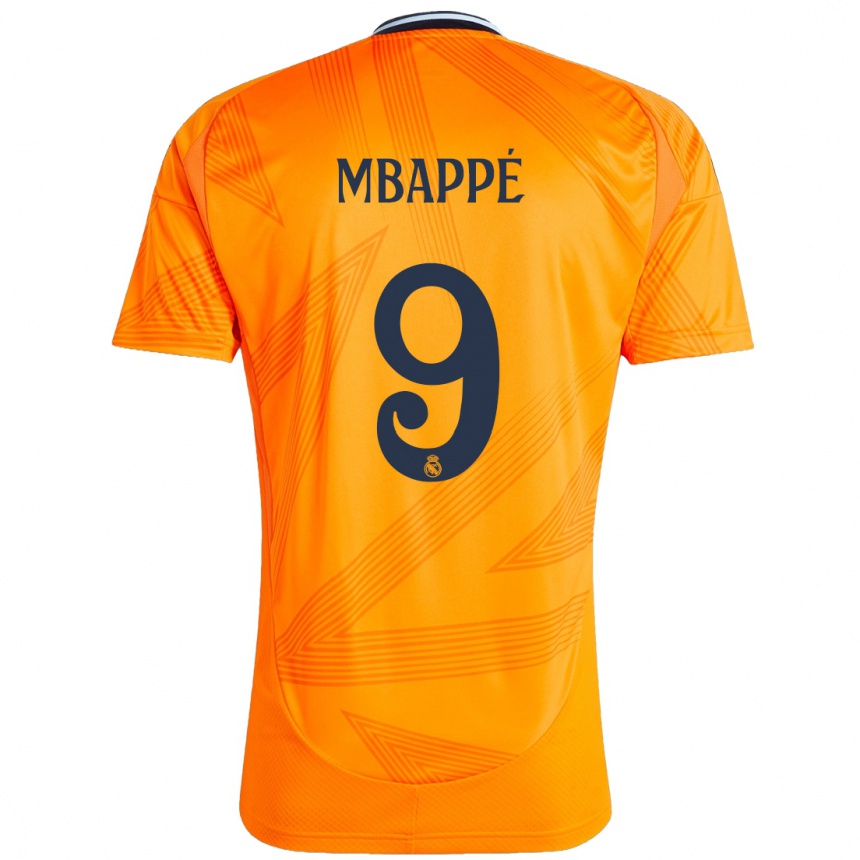 Enfant Football Maillot Kylian Mbappé #9 Orange Tenues Extérieur 2024/25 Canada