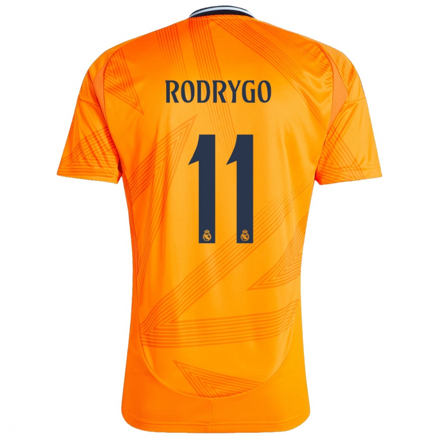 Kids Football Rodrygo #11 Orange Away Jersey 2024/25 T-Shirt Canada