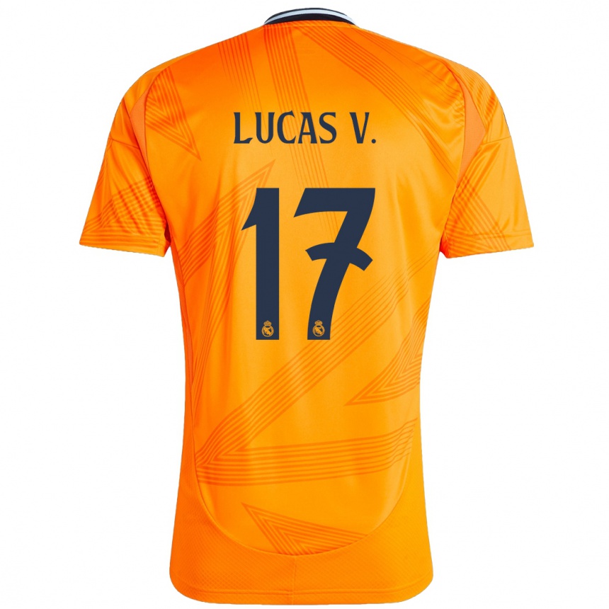 Kids Football Lucas Vazquez #17 Orange Away Jersey 2024/25 T-Shirt Canada