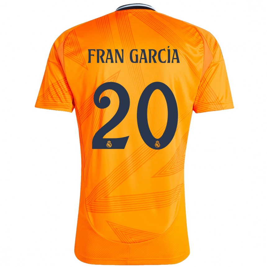 Kids Football Fran García #20 Orange Away Jersey 2024/25 T-Shirt Canada