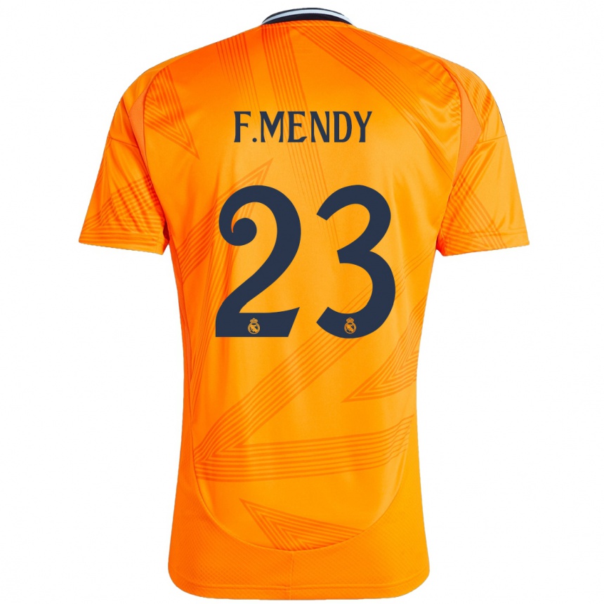 Kids Football Ferland Mendy #23 Orange Away Jersey 2024/25 T-Shirt Canada