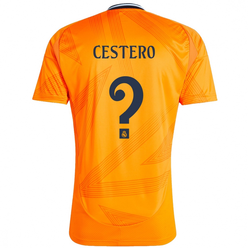 Kids Football Jorge Cestero #0 Orange Away Jersey 2024/25 T-Shirt Canada