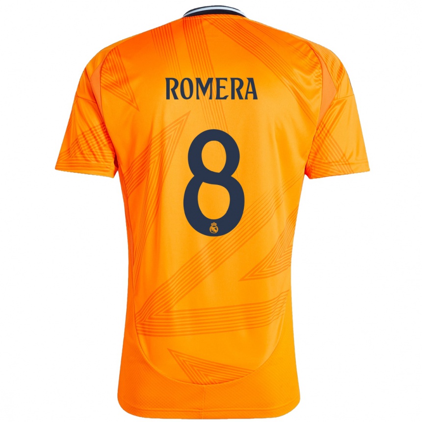 Kids Football Miguel Romera #8 Orange Away Jersey 2024/25 T-Shirt Canada