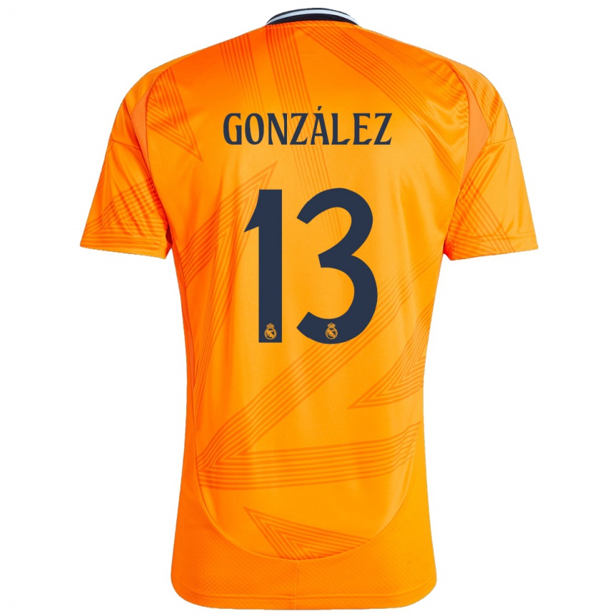 Kids Football Fran González #13 Orange Away Jersey 2024/25 T-Shirt Canada