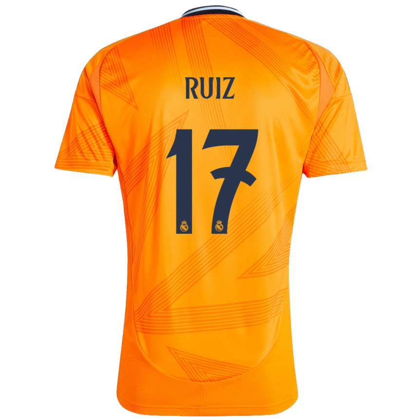 Kids Football David Ruiz #17 Orange Away Jersey 2024/25 T-Shirt Canada