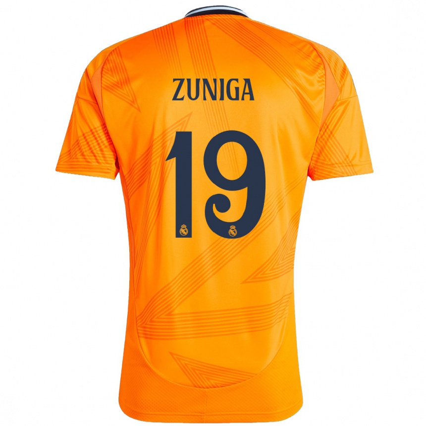 Kids Football Loren Zúñiga #19 Orange Away Jersey 2024/25 T-Shirt Canada