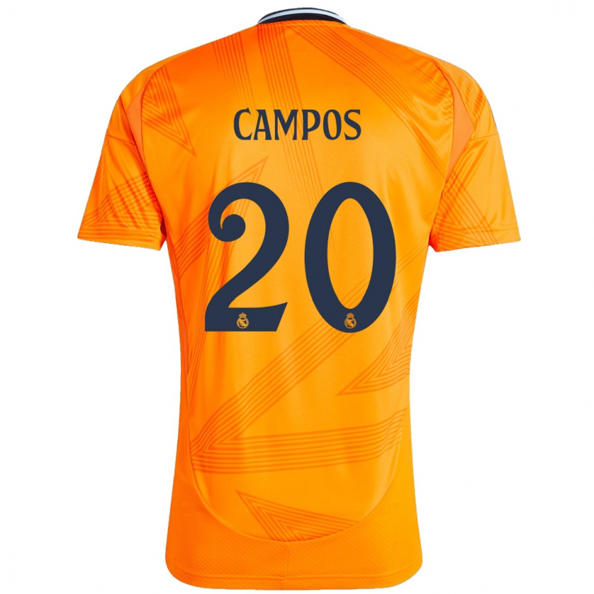 Kids Football Andrés Campos #20 Orange Away Jersey 2024/25 T-Shirt Canada