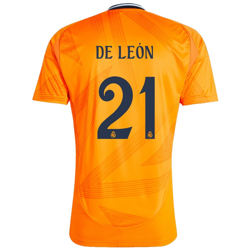 Kids Football Jeremy De León #21 Orange Away Jersey 2024/25 T-Shirt Canada