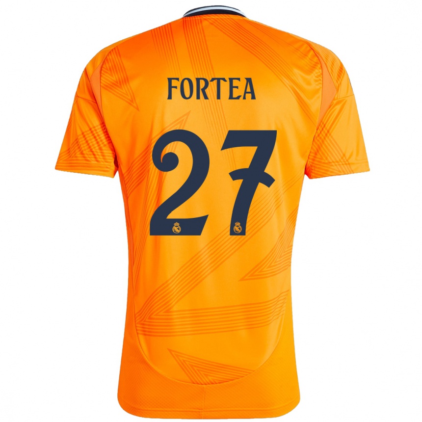 Kids Football Jesús Fortea #27 Orange Away Jersey 2024/25 T-Shirt Canada