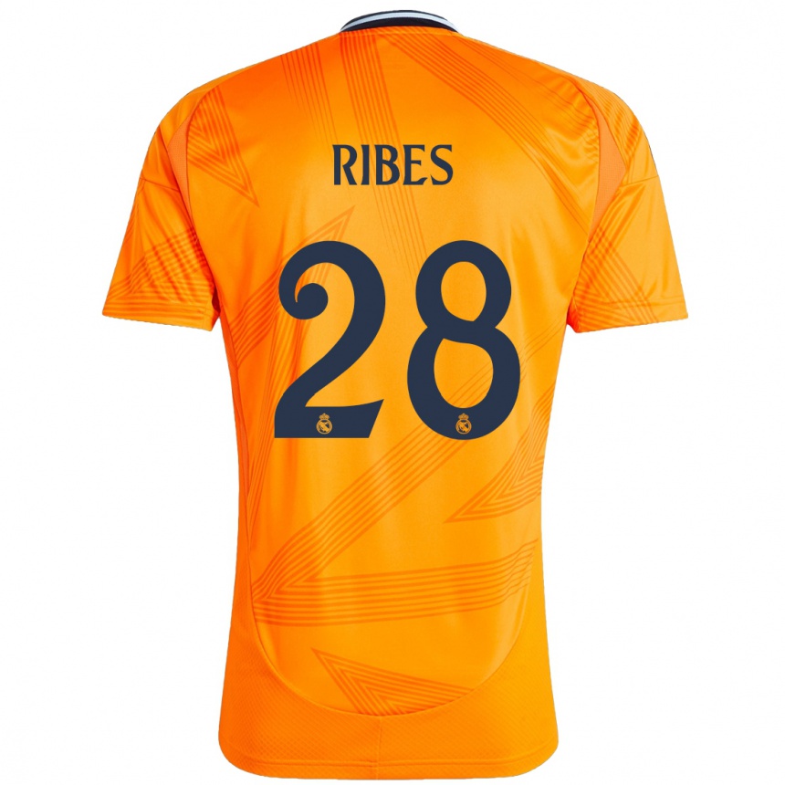 Kids Football Kike Ribes #28 Orange Away Jersey 2024/25 T-Shirt Canada