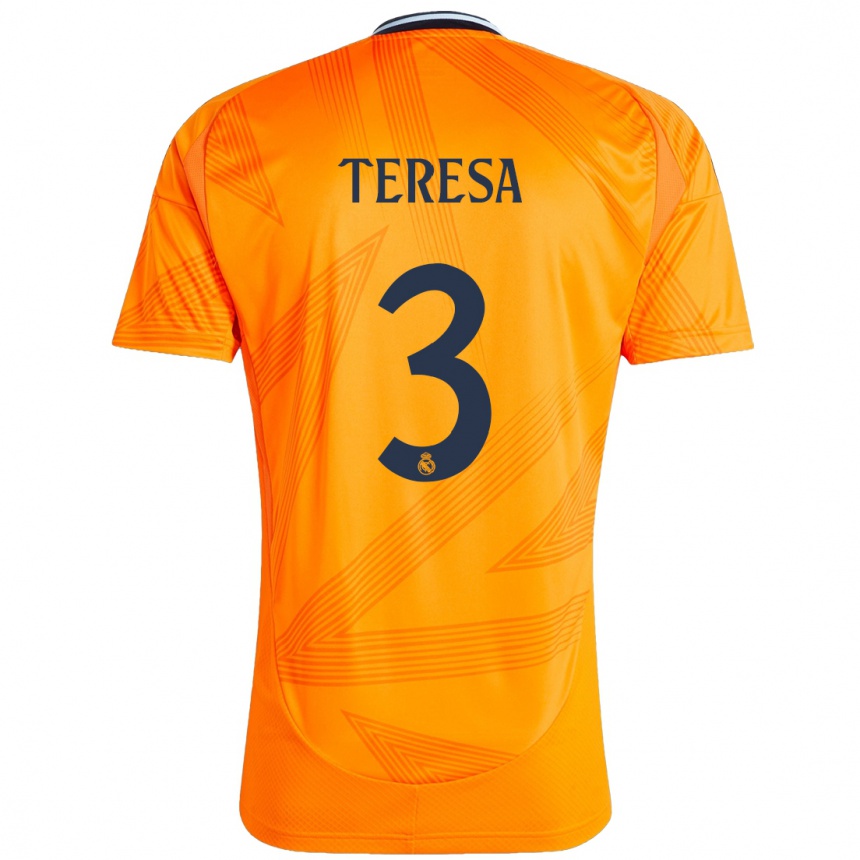 Kids Football Teresa Abelleira #3 Orange Away Jersey 2024/25 T-Shirt Canada