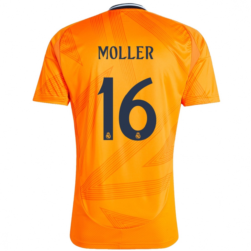 Kids Football Caroline Moller #16 Orange Away Jersey 2024/25 T-Shirt Canada