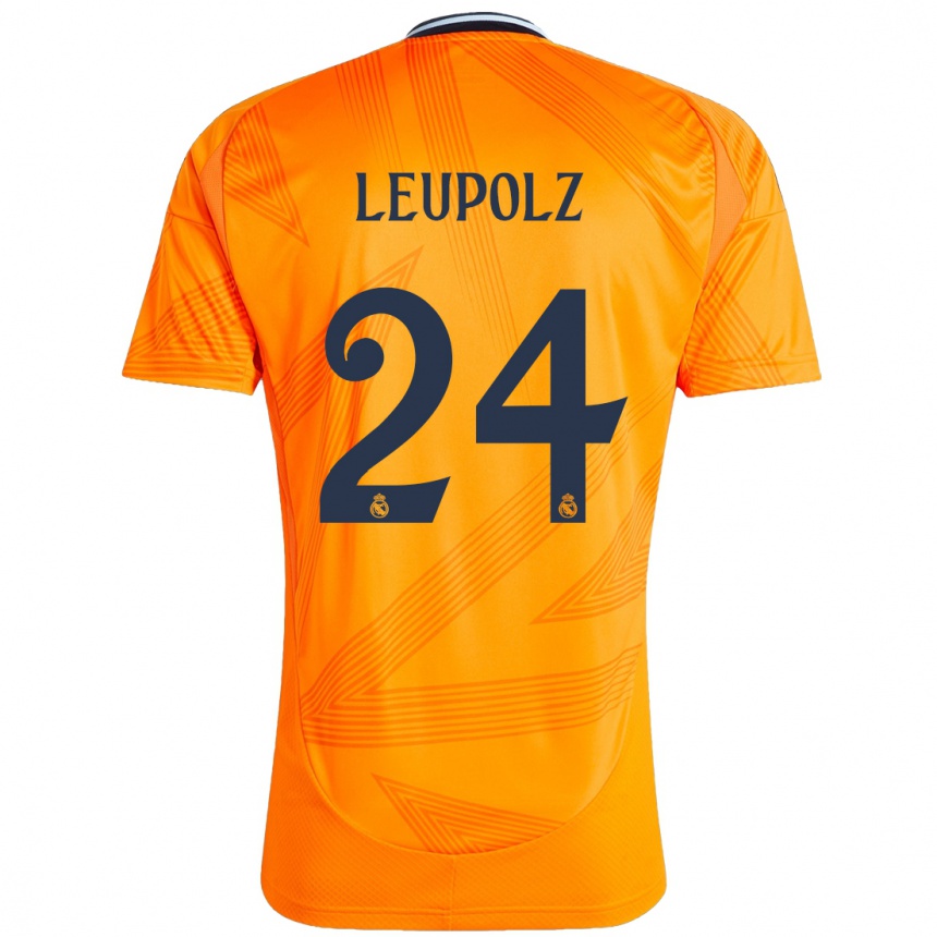 Kids Football Melanie Leupolz #24 Orange Away Jersey 2024/25 T-Shirt Canada