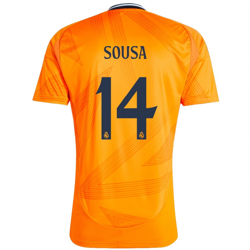 Kids Football Kathellen Sousa #14 Orange Away Jersey 2024/25 T-Shirt Canada