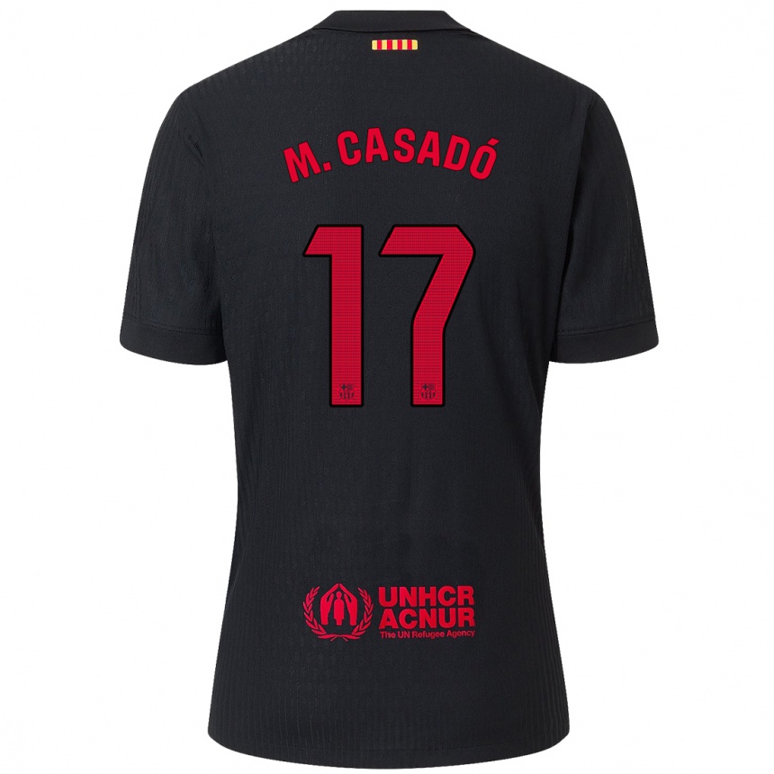 Kids Football Marc Casado #17 Black Red Away Jersey 2024/25 T-Shirt Canada