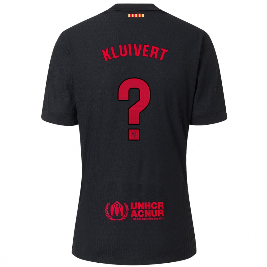 Kids Football Shane Kluivert #0 Black Red Away Jersey 2024/25 T-Shirt Canada