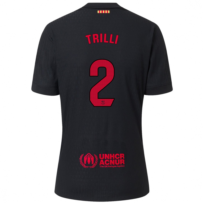 Kids Football Trilli #2 Black Red Away Jersey 2024/25 T-Shirt Canada