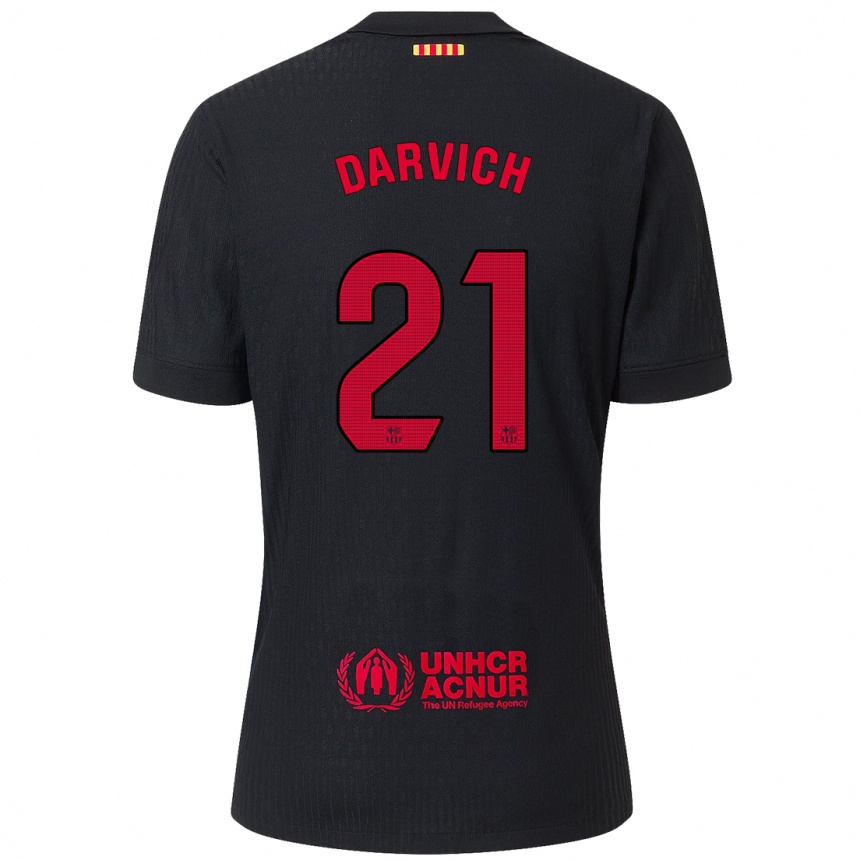 Enfant Football Maillot Noah Darvich #21 Noir Rouge Tenues Extérieur 2024/25 Canada