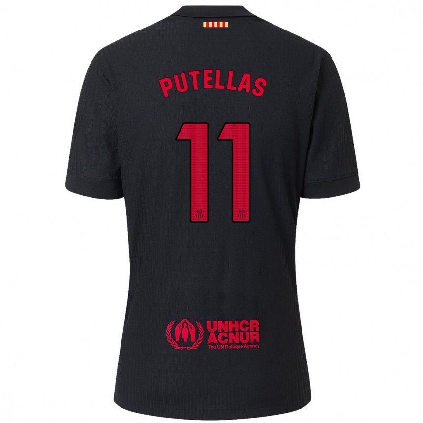 Enfant Football Maillot Alexia Putellas #11 Noir Rouge Tenues Extérieur 2024/25 Canada