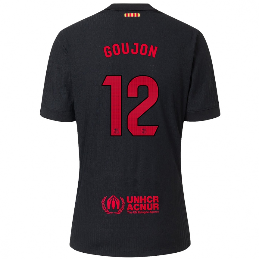 Enfant Football Maillot Iker Goujón #12 Noir Rouge Tenues Extérieur 2024/25 Canada