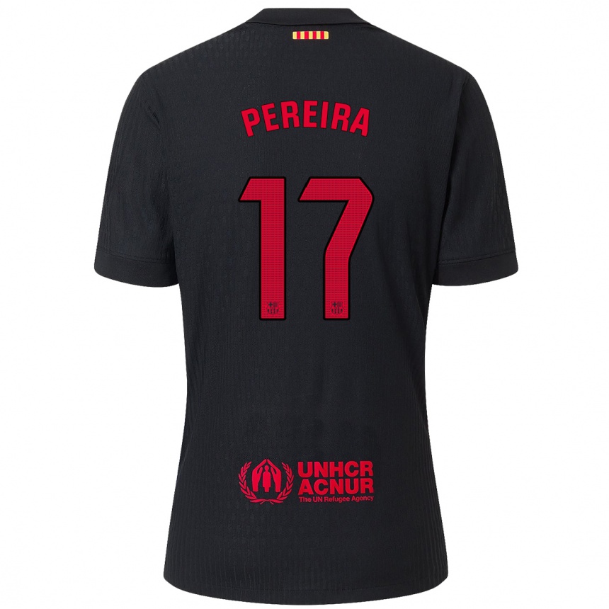 Enfant Football Maillot Andrea Pereira #17 Noir Rouge Tenues Extérieur 2024/25 Canada