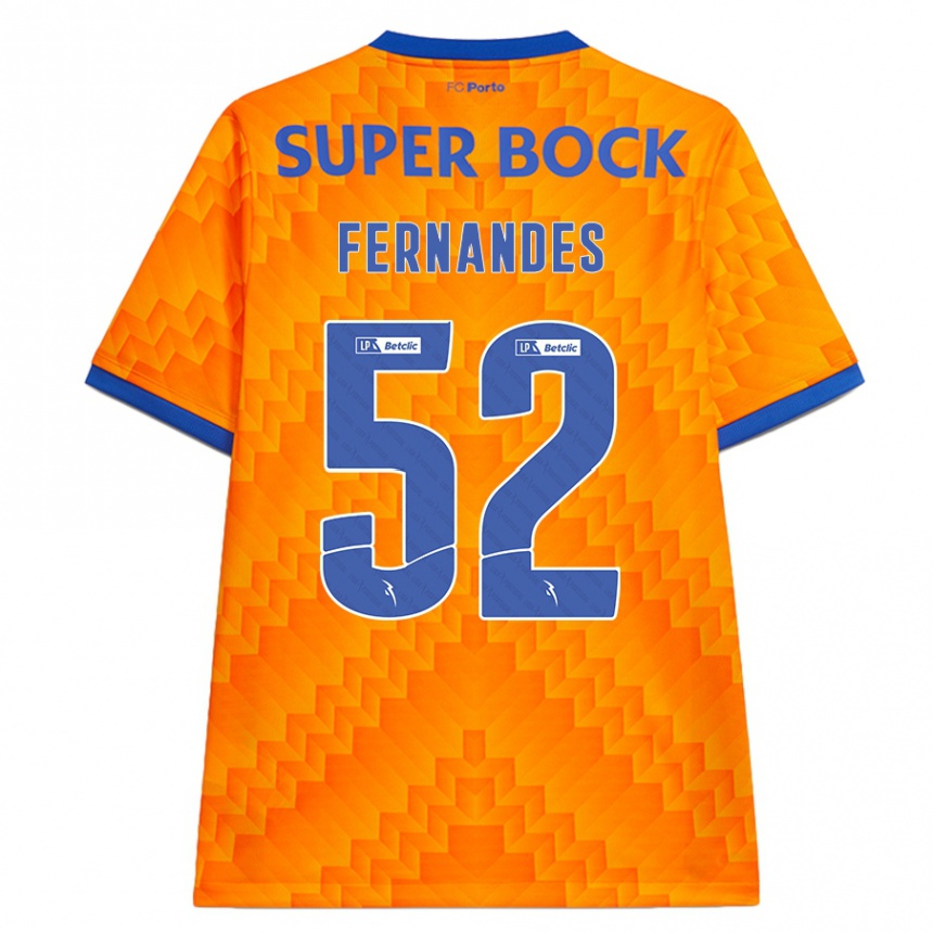 Kids Football Martim Fernandes #52 Orange Away Jersey 2024/25 T-Shirt Canada