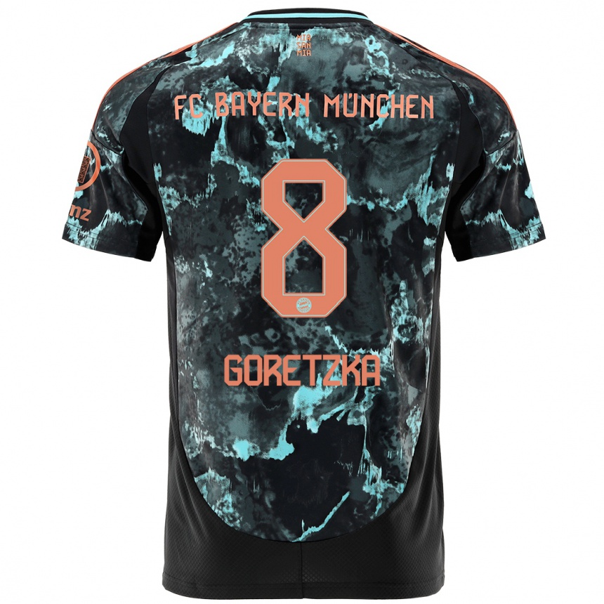 Kids Football Leon Goretzka #8 Black Away Jersey 2024/25 T-Shirt Canada