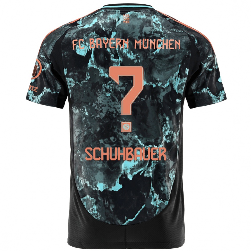 Kids Football Maximilian Schuhbauer #0 Black Away Jersey 2024/25 T-Shirt Canada