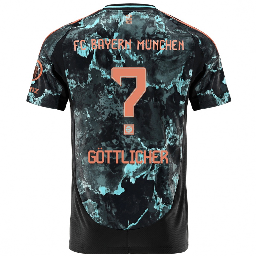 Kids Football Moritz Göttlicher #0 Black Away Jersey 2024/25 T-Shirt Canada