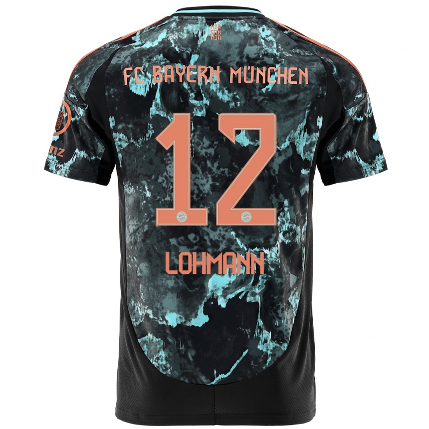 Kids Football Sydney Lohmann #12 Black Away Jersey 2024/25 T-Shirt Canada